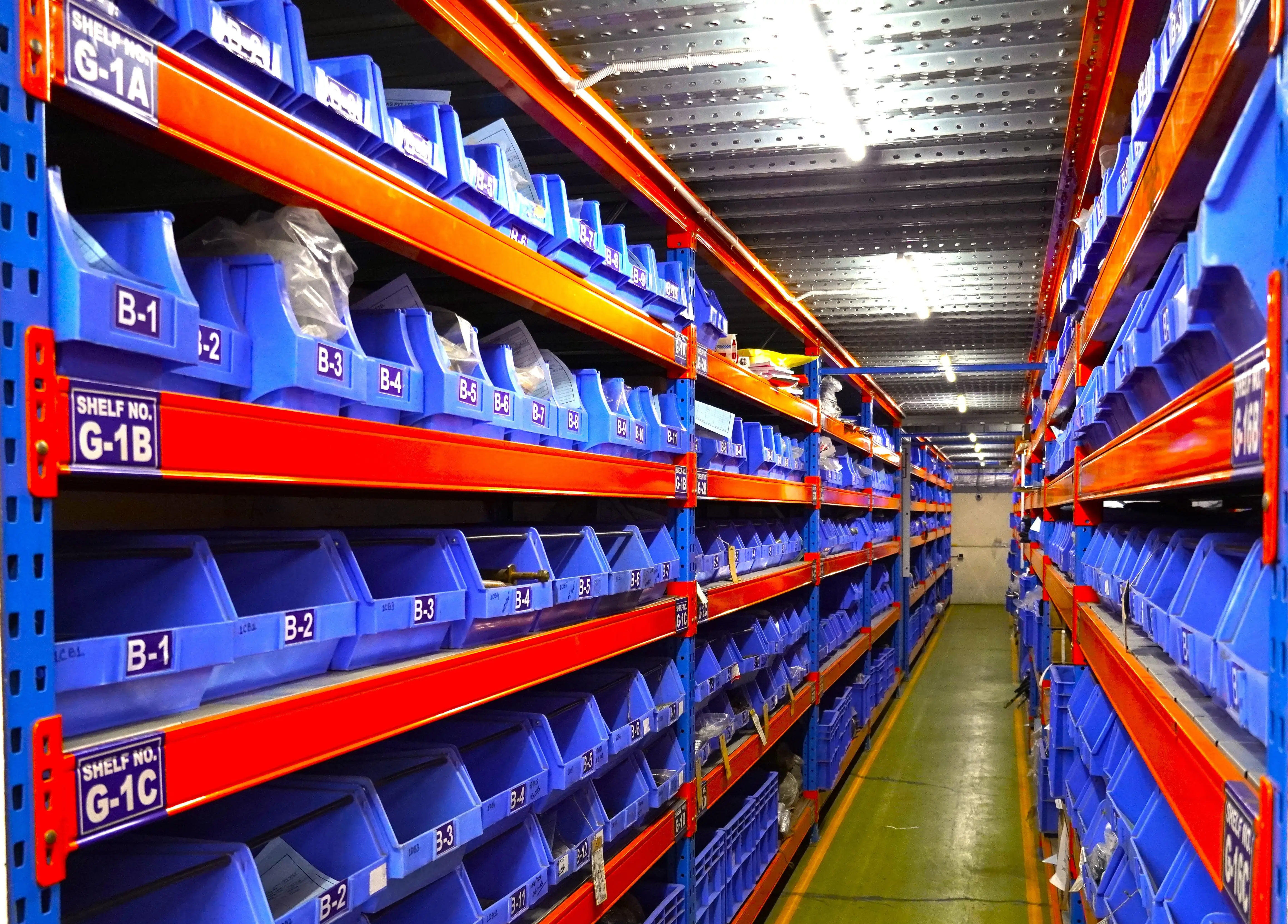 Rock drill spare parts stocked at BSAS warehouse, Raniganj